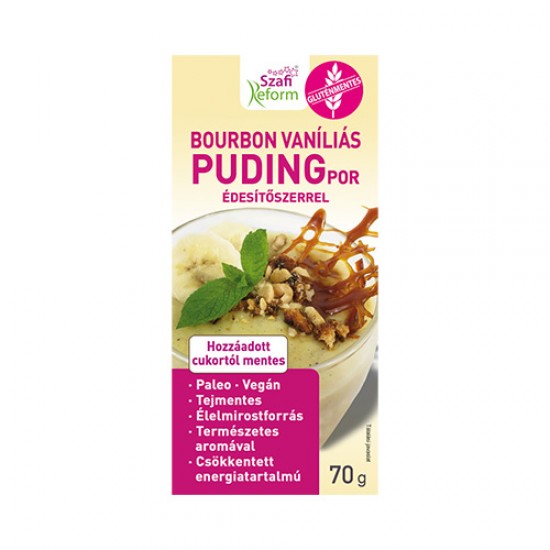 Szafi Reform Bourbon Vaníliás Pudingpor Édesítőszerrel 70 g Szafi Reform Bourbon Vaníliás Pudingpor Édesítőszerrel 70 g